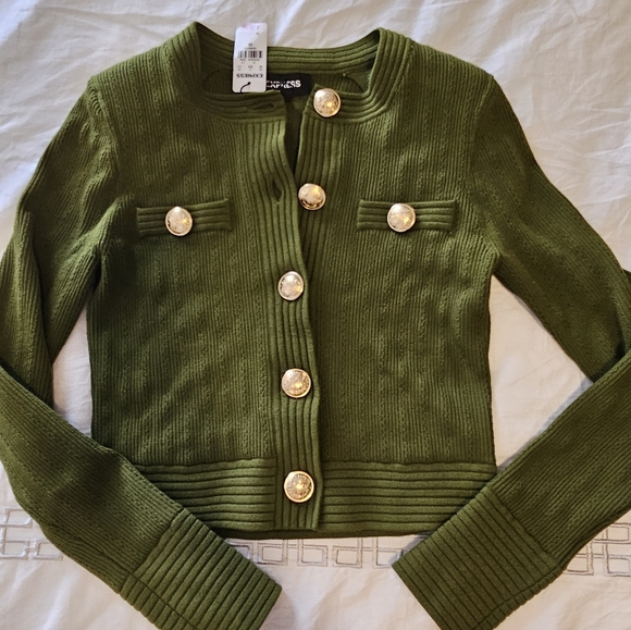 Express green skirt sweater set nwt XS bodycon - Picture 4 of 14